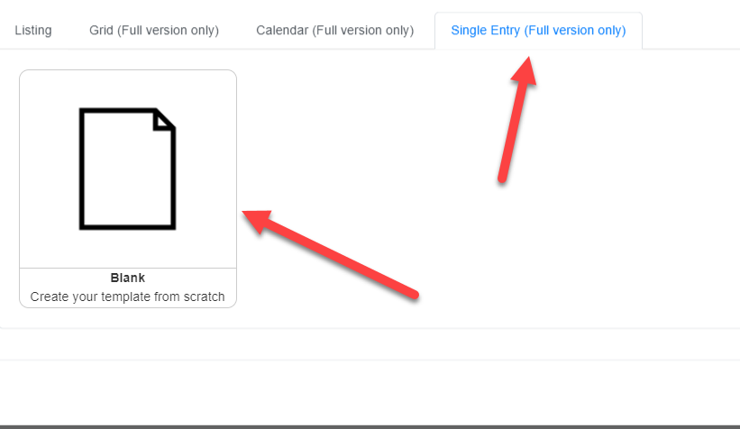 Creating single entry 