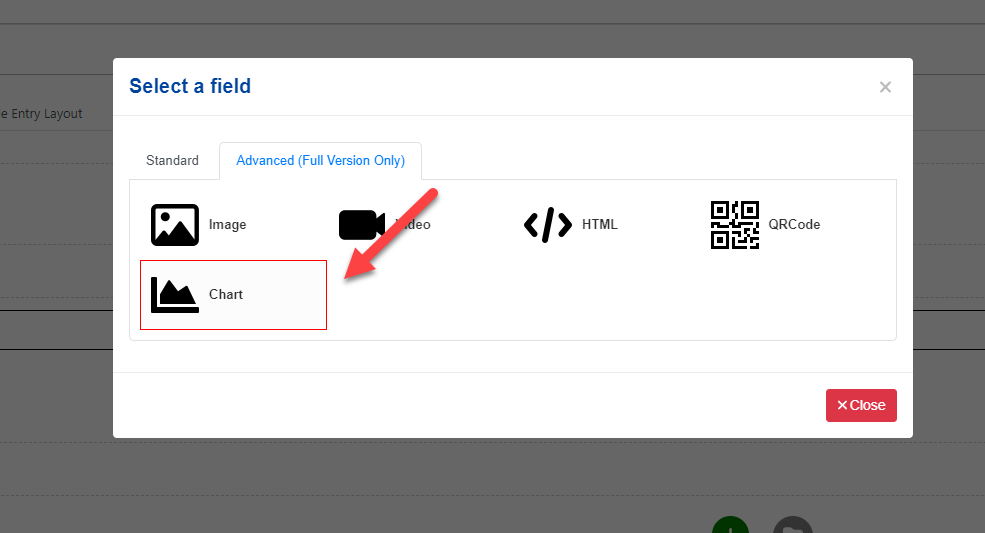 Add a chart field in your WPForms template